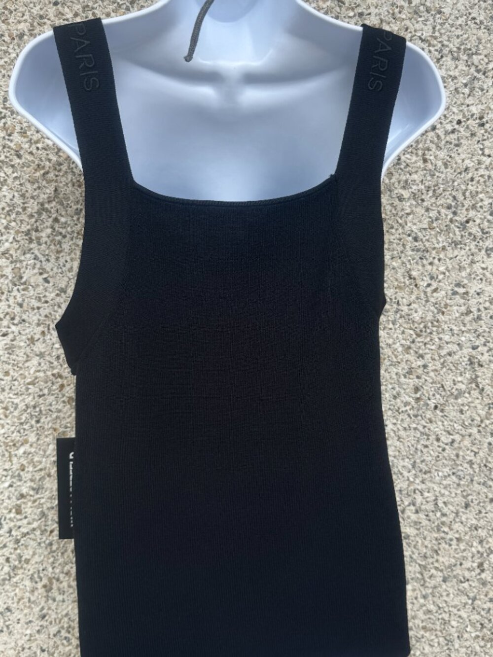 Karl Lagerfeld Paris Logo Strap Sweater Tank Top, Black - Picture 4 of 9